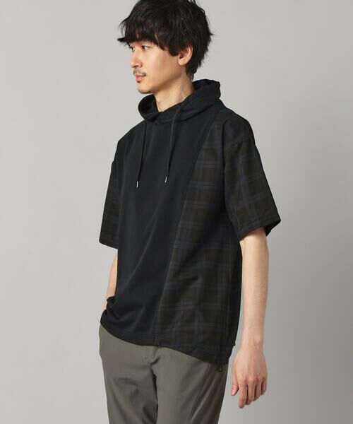 COMME CA MEN / コムサ・メン パーカー | チェック柄切り替え フーディー | 詳細2