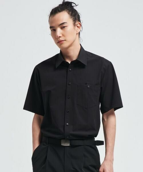 COMME CA MEN / コムサ・メン シャツ・ブラウス | 【COMME CA MEN BLACK】〔TEXBRID 〕半袖シャツ（ブラック）