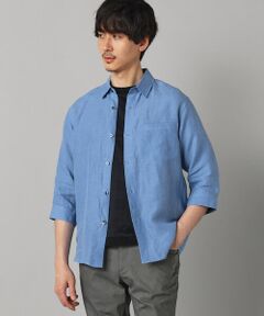 COMME CA MEN / コムサ・メン シャツ・ブラウス | 〔LIBECO 〕リネンブロード 7分袖レギュラーカラーシャツ