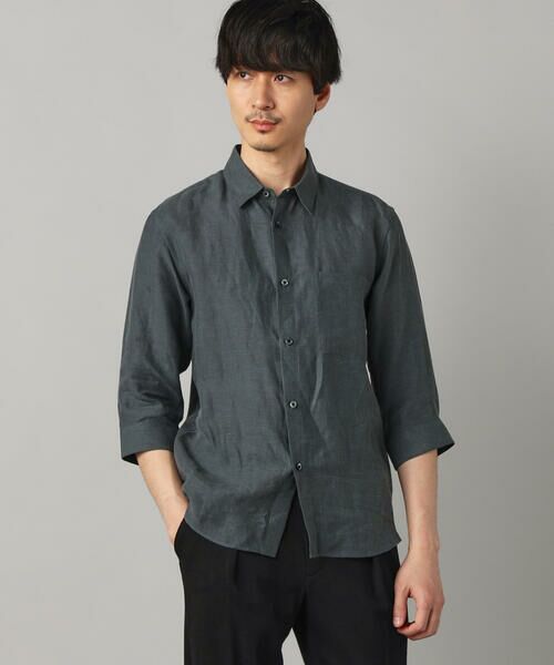 COMME CA MEN / コムサ・メン シャツ・ブラウス | 〔LIBECO 〕リネンブロード 7分袖レギュラーカラーシャツ | 詳細4