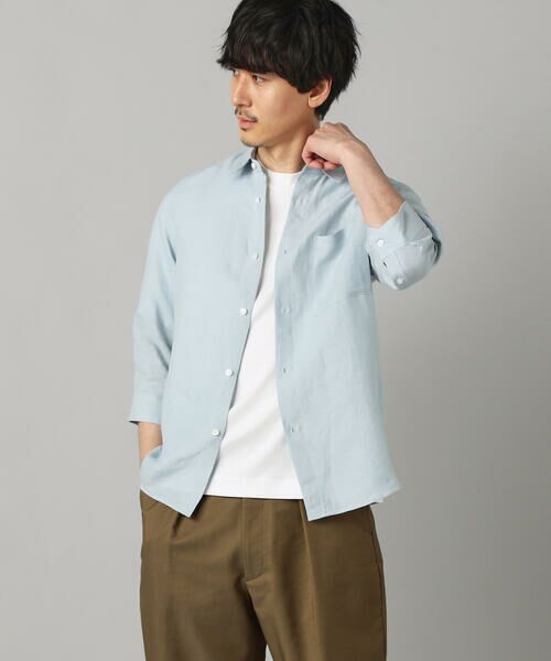 COMME CA MEN / コムサ・メン シャツ・ブラウス | 〔LIBECO 〕リネンブロード 7分袖レギュラーカラーシャツ | 詳細22