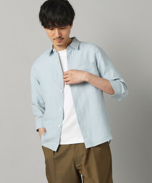 COMME CA MEN / コムサ・メン シャツ・ブラウス | 〔LIBECO 〕リネンブロード 7分袖レギュラーカラーシャツ | 詳細23