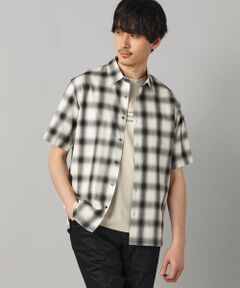 COMME CA MEN / コムサ・メン シャツ・ブラウス | オンブレチェック 半袖レギュラーカラーシャツ