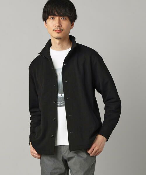 COMME CA MEN / コムサ・メン ブルゾン | 和紙カノコ スタンドカラーブルゾン（ブラック）
