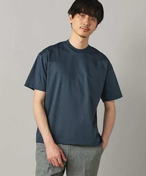 COMME CA MEN / コムサ・メン Tシャツ | シルキースムース ポンチTシャツ（ネイビー）