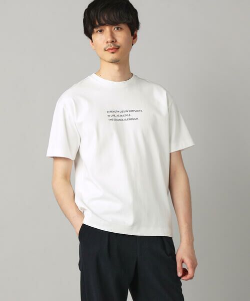 COMME CA MEN / コムサ・メン Tシャツ | メッセージ Tシャツ（ホワイト）