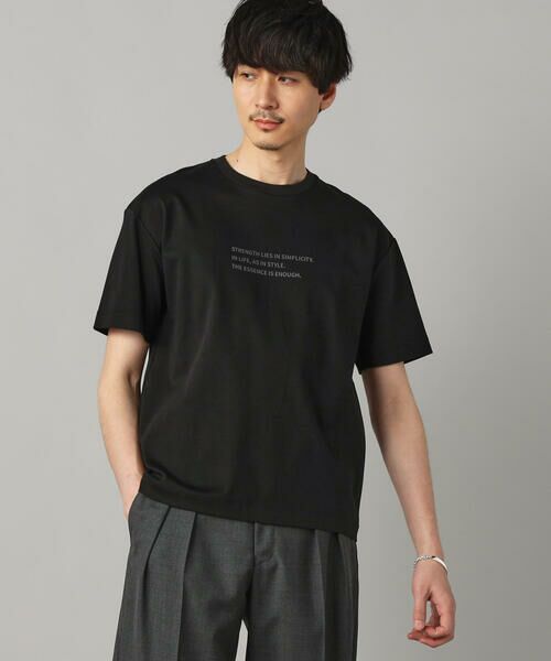 COMME CA MEN / コムサ・メン Tシャツ | メッセージ Tシャツ（ブラック）