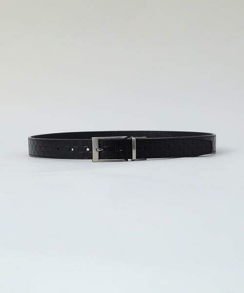 COMME CA MEN / コムサ・メン ベルト・サスペンダー | 【市松柄】リバーシブル ベルト（ブラック）