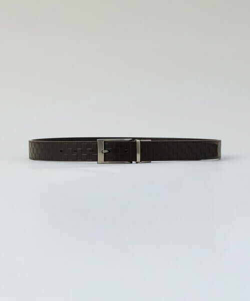 COMME CA MEN / コムサ・メン ベルト・サスペンダー | 【市松柄】リバーシブル ベルト（ダークブラウン）