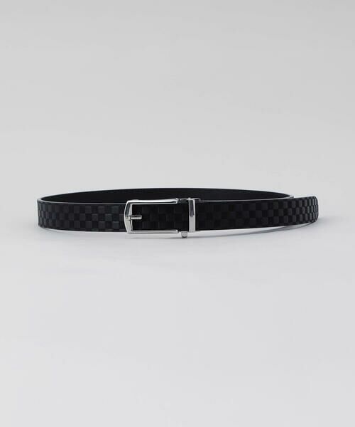 COMME CA MEN / コムサ・メン ベルト・サスペンダー | 市松 クリックベルト（ブラック）