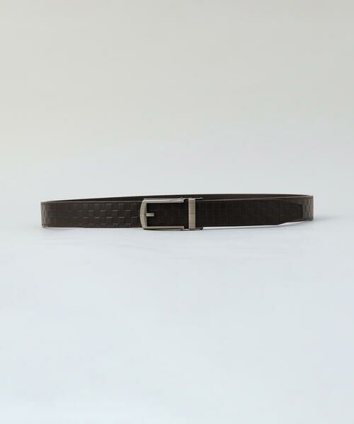 COMME CA MEN / コムサ・メン ベルト・サスペンダー | 【市松柄】 クリックベルト（ダークブラウン）