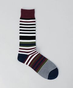 COMME CA MEN / コムサ・メン ソックス | マルチカラーボーダー クルーソックス