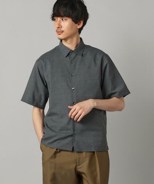 COMME CA MEN / コムサ・メン シャツ・ブラウス | RENU T/Wトロピカル レギュラーカラー半袖シャツ（グレー）