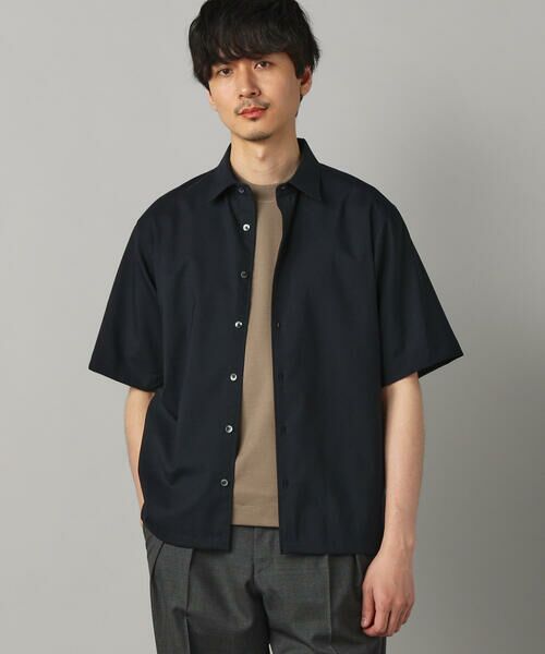 COMME CA MEN / コムサ・メン シャツ・ブラウス | RENU T/Wトロピカル レギュラーカラー半袖シャツ（ネイビー）