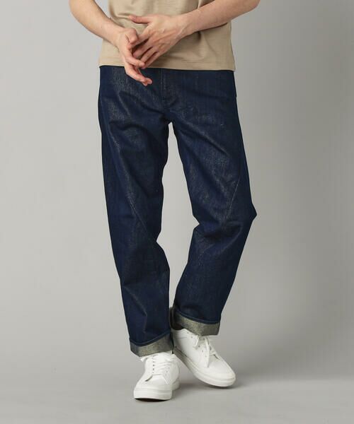 COMME CA MEN / コムサ・メン デニムパンツ | ラメ糸デニム エンジニアードパンツ（ネイビー）