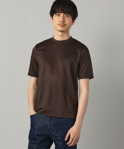 COMME CA MEN / コムサ・メン Tシャツ | ラミープレーティング天竺 Tシャツ（ブラウン）