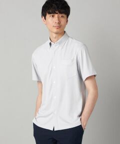 COMME CA MEN / コムサ・メン シャツ・ブラウス | 市松ジャカードジャージー 半袖ドレスシャツ