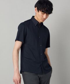 COMME CA MEN / コムサ・メン シャツ・ブラウス | 市松ジャカードジャージー 半袖ドレスシャツ