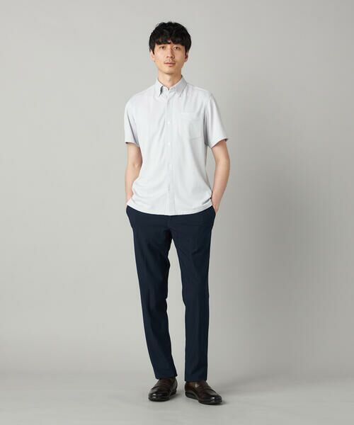 COMME CA MEN / コムサ・メン シャツ・ブラウス | 市松ジャカードジャージー 半袖ドレスシャツ | 詳細1