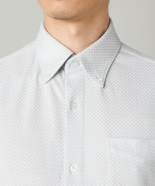 COMME CA MEN / コムサ・メン シャツ・ブラウス | 市松ジャカードジャージー 半袖ドレスシャツ | 詳細13