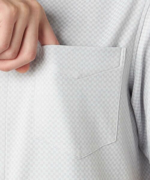 COMME CA MEN / コムサ・メン シャツ・ブラウス | 市松ジャカードジャージー 半袖ドレスシャツ | 詳細14