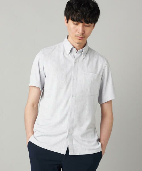 COMME CA MEN / コムサ・メン シャツ・ブラウス | 市松ジャカードジャージー 半袖ドレスシャツ | 詳細6