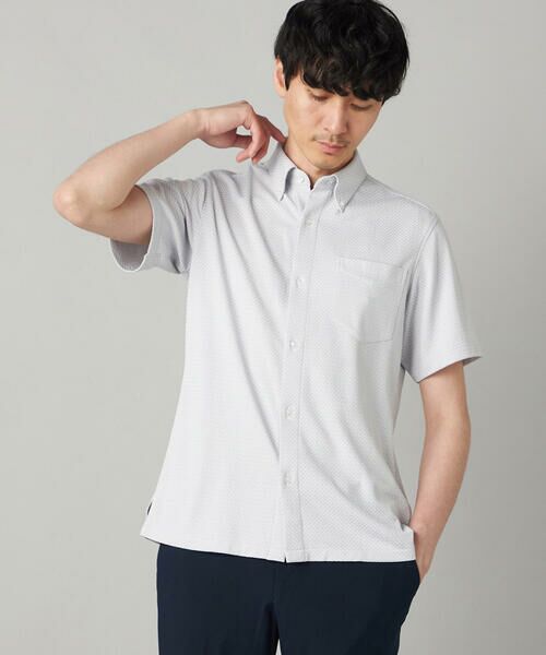 COMME CA MEN / コムサ・メン シャツ・ブラウス | 市松ジャカードジャージー 半袖ドレスシャツ | 詳細7
