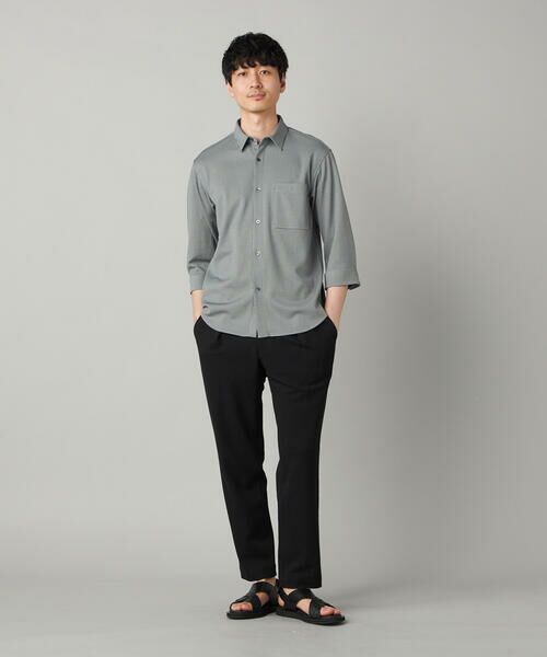 COMME CA MEN / コムサ・メン シャツ・ブラウス | 千鳥ジャージー 七分袖カジュアルシャツ | 詳細1