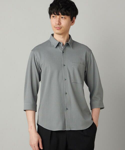 COMME CA MEN / コムサ・メン シャツ・ブラウス | 千鳥ジャージー 七分袖カジュアルシャツ | 詳細3