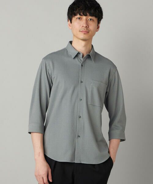 COMME CA MEN / コムサ・メン シャツ・ブラウス | 千鳥ジャージー 七分袖カジュアルシャツ | 詳細4