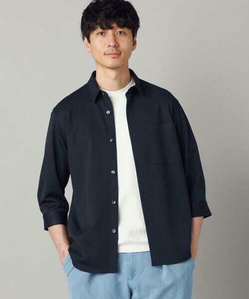 COMME CA MEN / コムサ・メン シャツ・ブラウス | 千鳥ジャージー 七分袖カジュアルシャツ | 詳細9