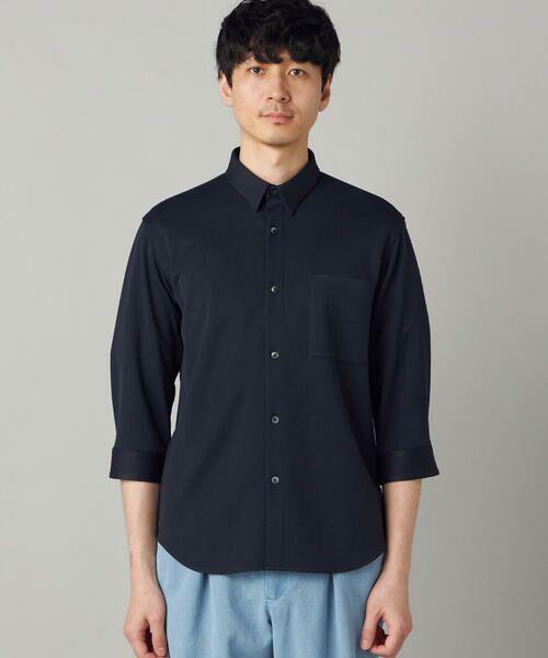 COMME CA MEN / コムサ・メン シャツ・ブラウス | 千鳥ジャージー 七分袖カジュアルシャツ | 詳細10