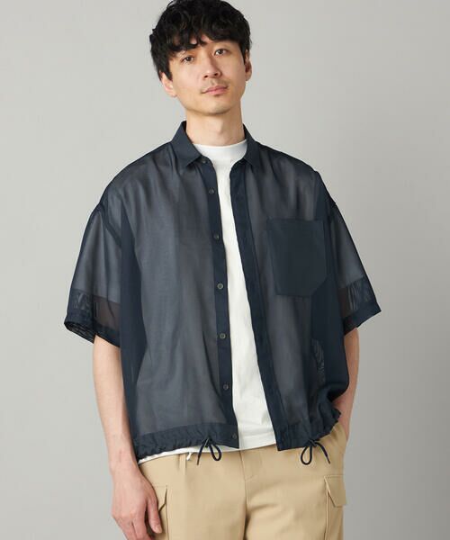 COMME CA MEN / コムサ・メン シャツ・ブラウス | シアー シャツ（ネイビー）