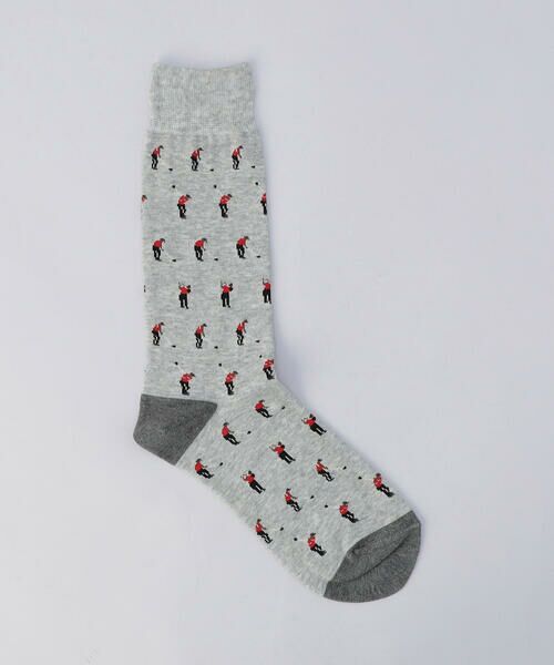 COMME CA MEN / コムサ・メン ソックス | マルチカラーボーダークルーソックス（グレー）