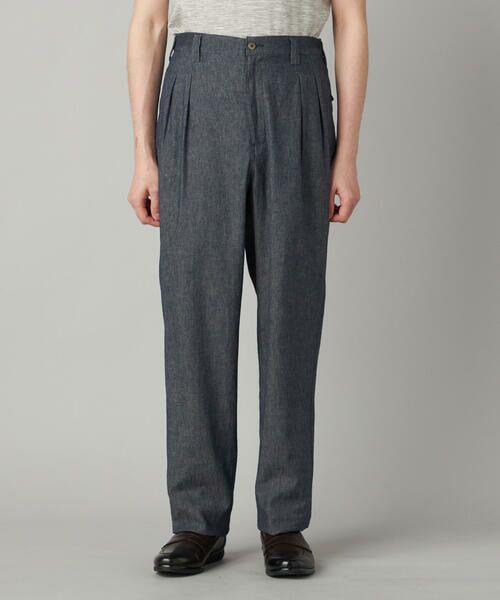 COMME CA MEN / コムサ・メン その他パンツ | リネンデニム 2タックワイドパンツ | 詳細3