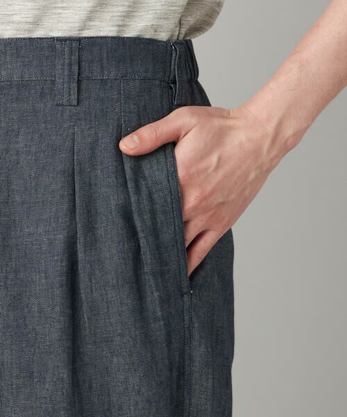 COMME CA MEN / コムサ・メン その他パンツ | リネンデニム 2タックワイドパンツ | 詳細8
