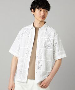 COMME CA MEN / コムサ・メン シャツ・ブラウス | パッチワークレース 半袖シャツ