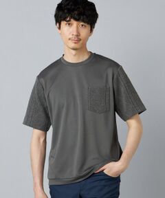 COMME CA MEN / コムサ・メン Tシャツ | ダイヤ柄コンビ Tシャツ