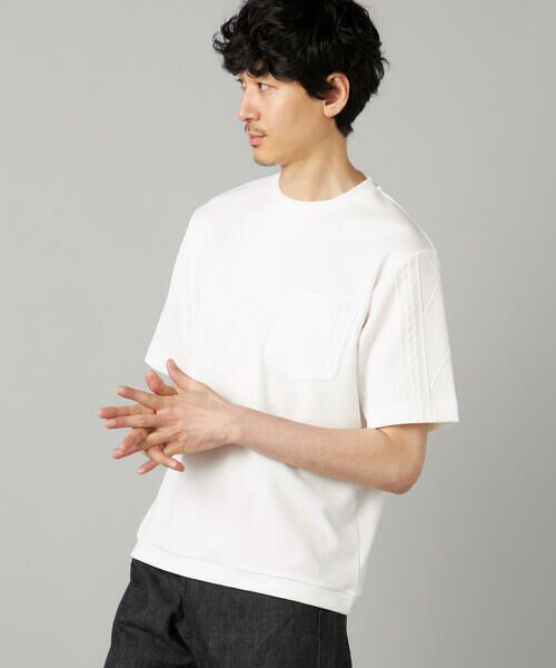 COMME CA MEN / コムサ・メン Tシャツ | ダイヤ柄コンビ Tシャツ | 詳細3