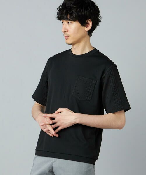 COMME CA MEN / コムサ・メン Tシャツ | ダイヤ柄コンビ Tシャツ | 詳細8