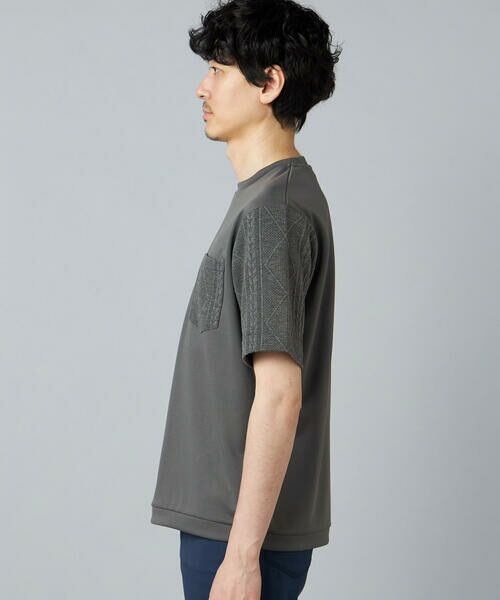 COMME CA MEN / コムサ・メン Tシャツ | ダイヤ柄コンビ Tシャツ | 詳細15