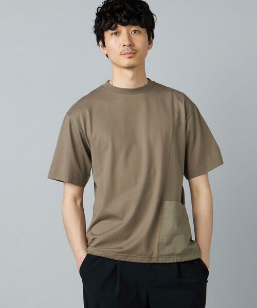 COMME CA MEN / コムサ・メン Tシャツ | 切り替えポケット Tシャツ(ベージュ)