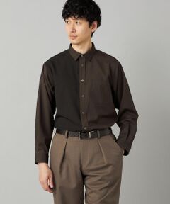 COMME CA MEN / コムサ・メン シャツ・ブラウス | 無地×千鳥ブロッキング レギュラーカラーシャツ