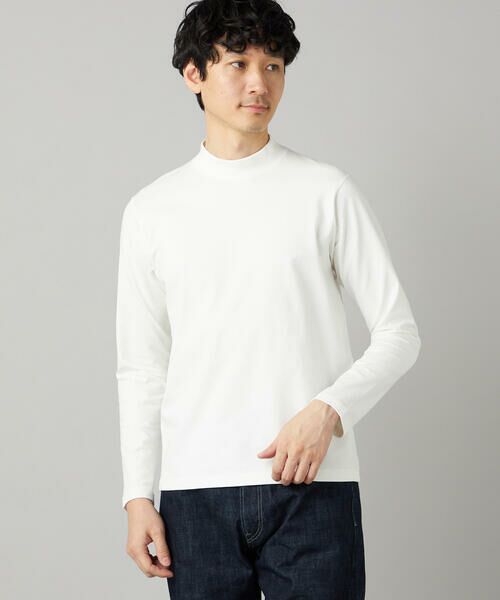 COMME CA MEN / コムサ・メン Tシャツ | 【吸水速乾】モックネック ロングスリーブ Tシャツ（01:ホワイト）