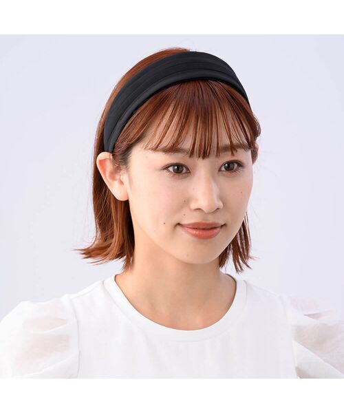 プレーンリボンプリーツ フレキシフィットヘアバンド （カチューシャ 