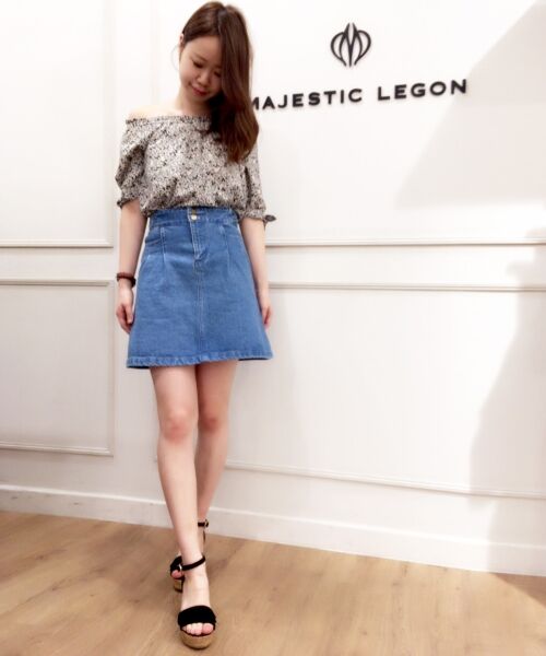 MAJESTIC LEGONスタッフのデニムスカートを使ったレディース