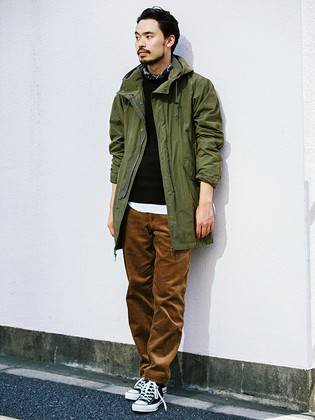 Green Label Relaxingスタッフのミリタリージャケット コートを使ったメンズファッションコーディネート No