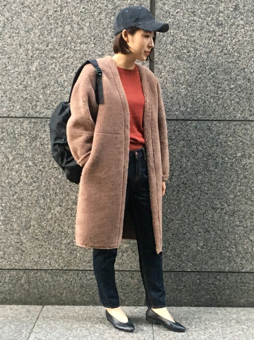 ボアコートでつくる、大人カジュアルスタイル