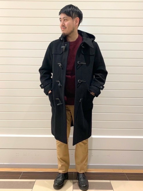 ニット（size L） コート（size L） パンツ（sizeXL）
モデル： 175～179cm