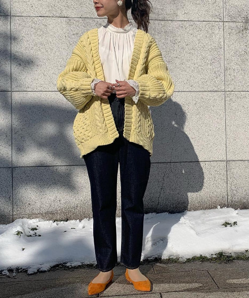 Adam Et Rope スタッフのカーディガン ボレロを使ったレディースファッションコーディネート No